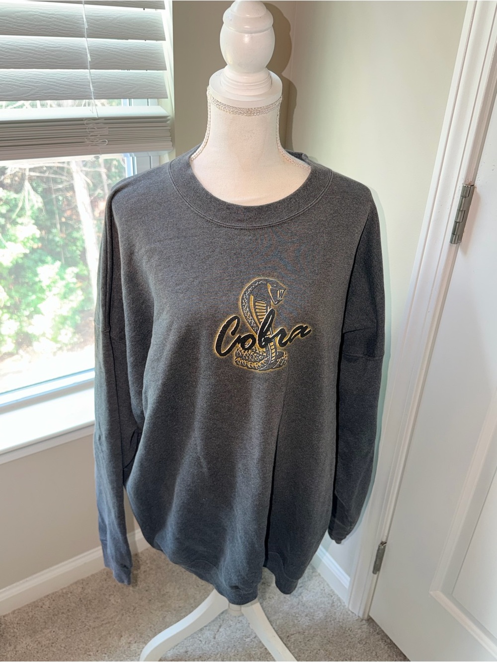 Ford Motor Company Cobra Logo Crewneck Sweatshirt - Charcoal XXL